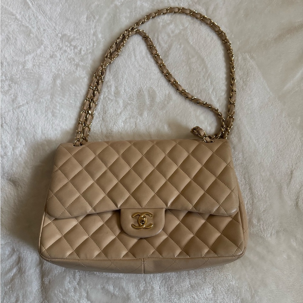 Chanel Classic Beige Quilted Shoulder Bag